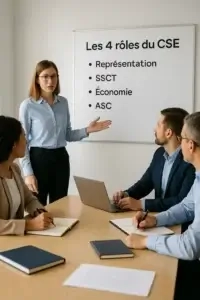 Les 4 rôles du CSE – réunion d’élus en entreprise